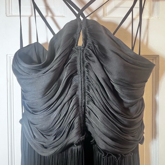 Black AQUA Halter Satin Dress - Size XL - Picture 4 of 9